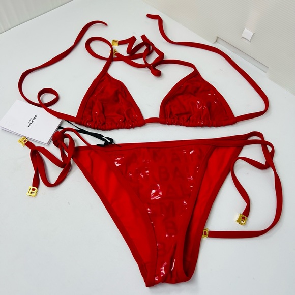 BALMAIN**Red Logo Monochromatic Bikini Set**US 4 $580 - Picture 2 of 13